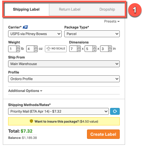 cost of new shipping label for returned to sender, incorrect address used  at checkout - 1st class shipping label for items under 1 lb