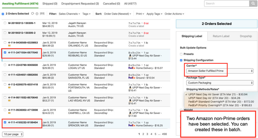 Ordoro - Can I use Amazon Buy Shipping to ship out non-Prime Amazon orders?