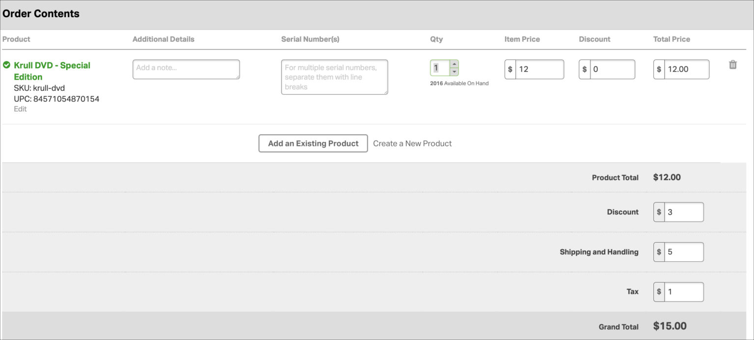 Ordoro - How do I create a manual order?