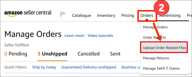 Ordoro - How do I manually upload tracking numbers to Amazon Seller Central?