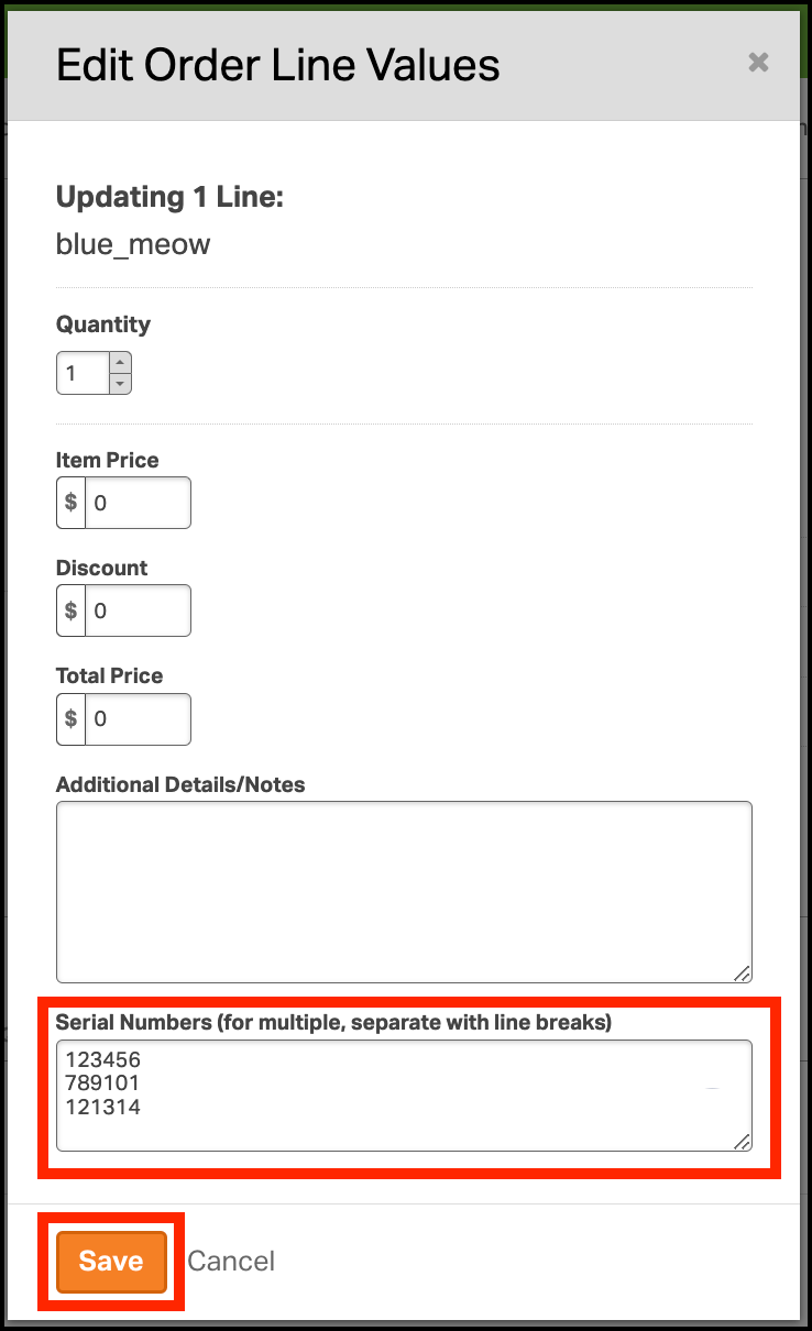Ordoro - How do I track product serial numbers on orders?